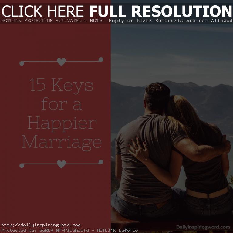15 Keys for a Happier Marriage